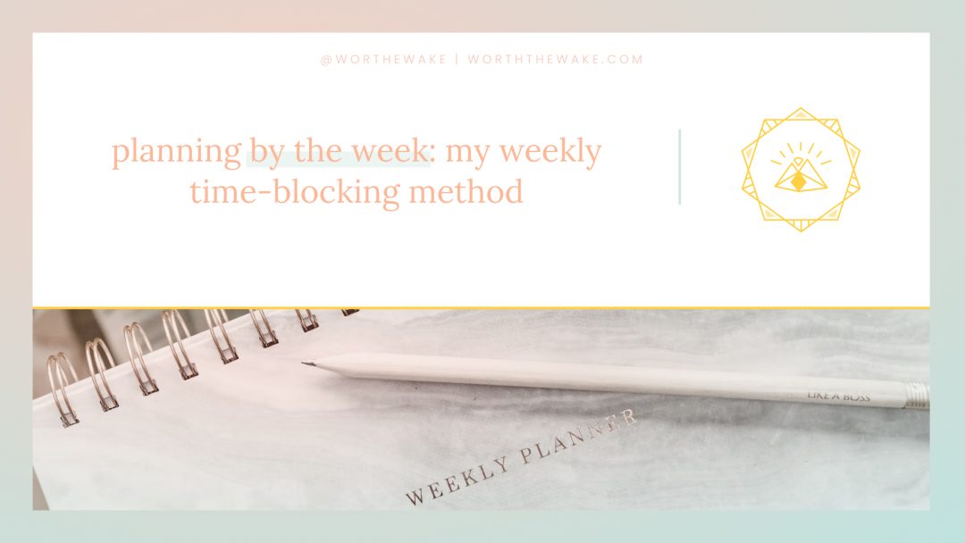 Graphic contains a horizontal ring-bound weekly planner.